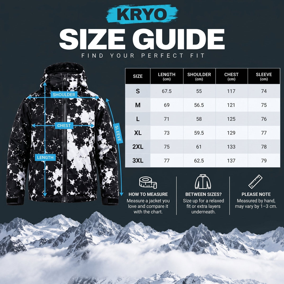 Guide des tailles KRYO